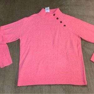 J. Crew Coral Button-Accent Sweater